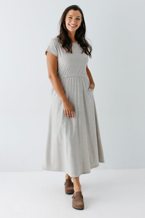 Maren Striped Knit Midi Dress
