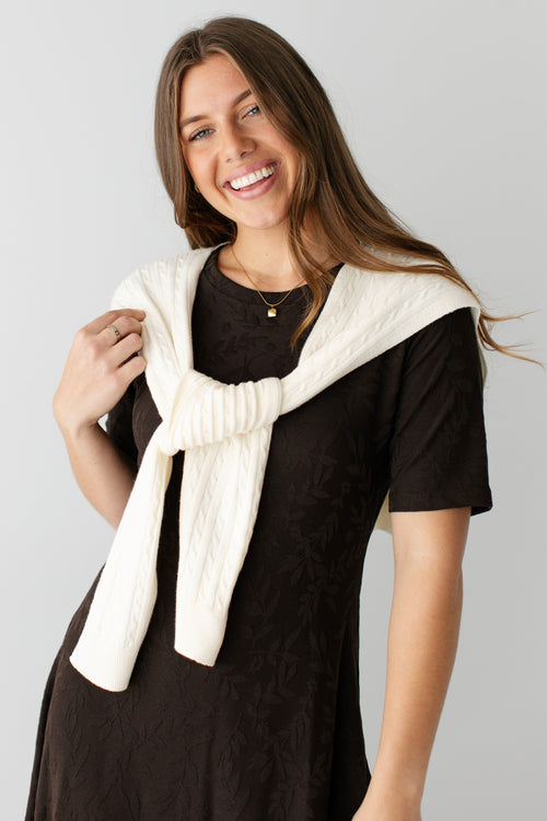 Cable Knit Shoulder Wrap