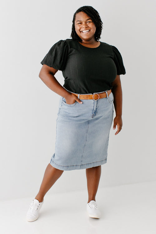 Leah Stretch Denim Skirt