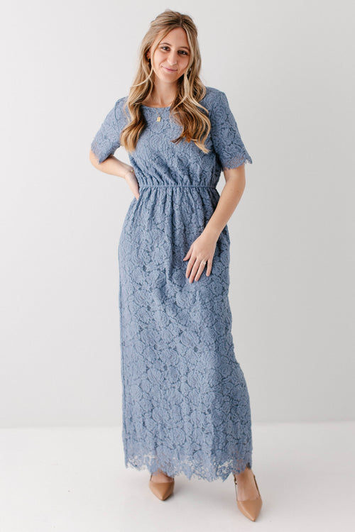 Odessa Round Neck Lace Maxi Dress FINAL SALE